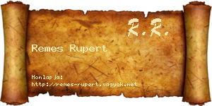 Remes Rupert névjegykártya